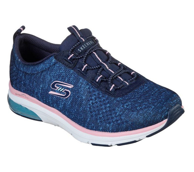 Skechers Relaxed Fit: Skech-Air Edge - Brite Times - Womens Slip On Shoes Navy/Pink [AU-PG8363]